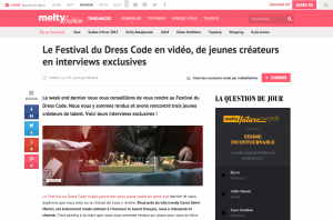 Le Festival du Dress Code en vidéo de jeunes créateurs en interviews exclusives meltyFashion
