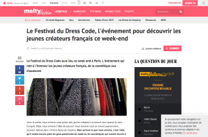 Le Festival du Dress Code l événement pour découvrir les jeunes créateurs français ce week end meltyFashion